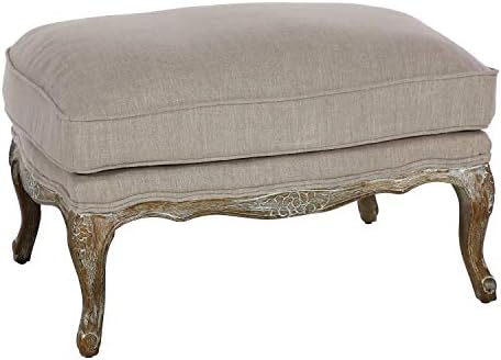 Lexicon LIDA Oak Wood Ottoman, Neutral
