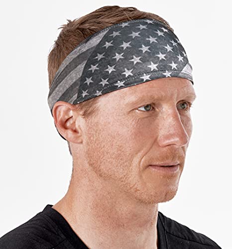 Mens Headband - Sports Running Sweat Head Bands - Athletic Sweatbands Hair Band for Workout, Basketball, Exercise, Gym, Cycling, Football, Tennis, Yoga - Performance Stretch Moisture Wicking Hairband