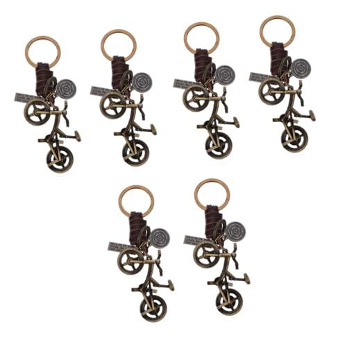 Porte clés cuir tressé vintage élégant pour clés de vélo et sacs