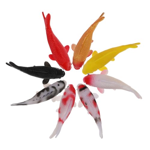 iplusmile 8個 鯉 金魚 模造 動物 模型 装飾品 小型 魚 水槽 装飾品 人工物 魚 装