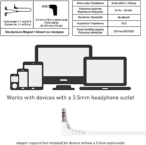 Panasonic ErgoFit In-Ear-Kopfhörer mit Kabel und dynamischem kristallklarem Klang und ergonomischen, passgenauen Ohrmuscheln (S/M/L), 3,5-mm-Klinkenstecker für Handys und Laptops, ohne Mikrofon - Panasonic ErgoFit In-Ear-Kopfhörer mit Kabel und dynamischem kristallklarem Klang und ergonomischen, passgenauen Ohrmuscheln (S/M/L), 3,5-mm-Klinkenstecker für Handys und Laptops, ohne Mikrofon -
