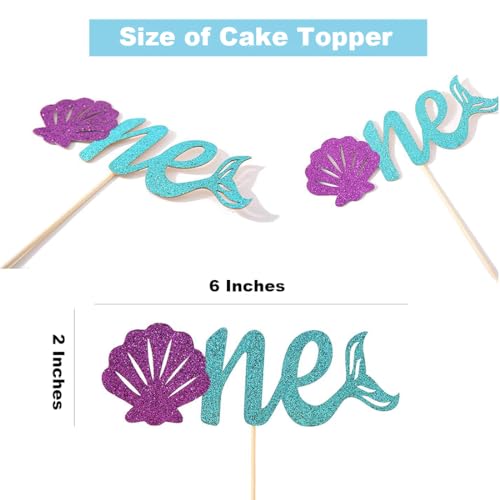 Image of Mermaid HighChair Banner 1st Birthday High Chair Banner Girl Mermaid High Chair Skirt Under The Sea Birthday Party for Girls Boys 1st Birth Party Baby Shower Decorations Highchair Garland