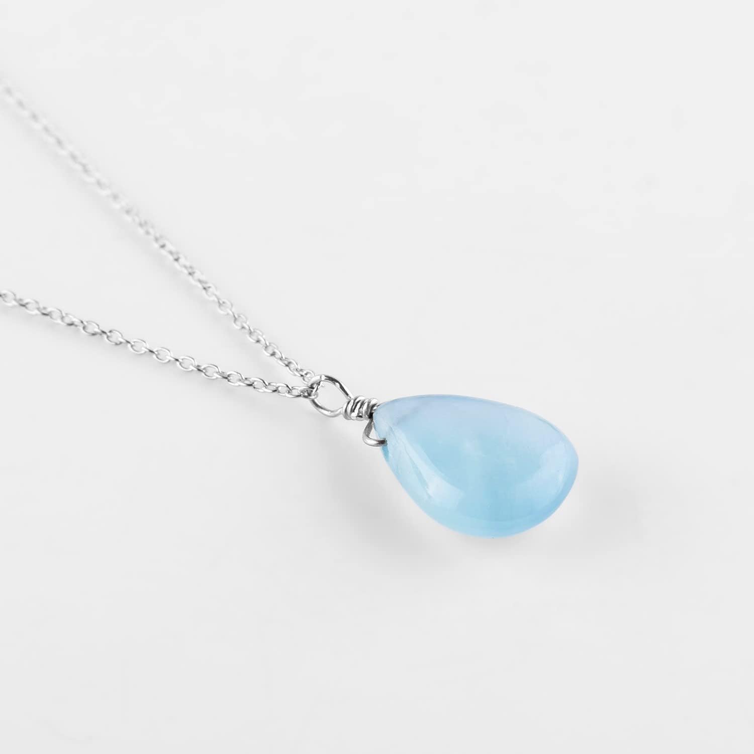 OdrillionGems Natural Gemstone Drops Pendant Necklace, 925 Sterling Silver, Handmade, Chakra Healing Crystals, Birthstone, Women Jewelry, Minimalist, Gift for Her - Image 4