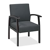 Lorell Guest Chairs, 24 by 25 by 35-1/2-Inch, Mahogany/Charcoal