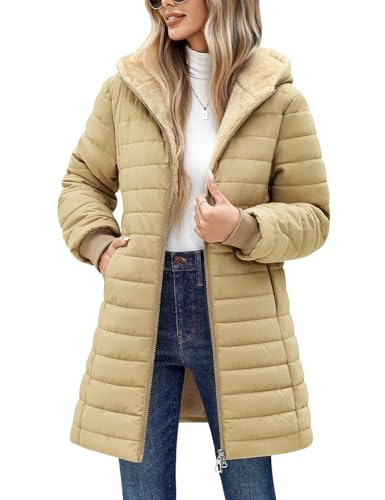 Tuopuda Manteaux Femme Blouson Automne Hiver Doudoune Doublure en Peluche à Manches Longues...