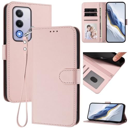 Protège écran Oppo Reno 11 Pro 5G rose étui cuir résistant fentes cartes