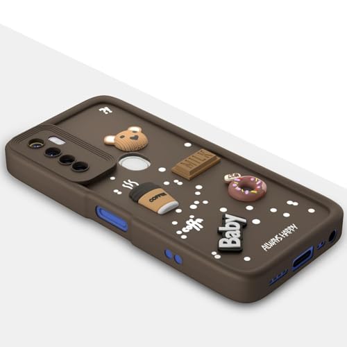 Image of Bintage Ball Bear| Donut| Milk Cake| Baby| Coffee Rubber Case Full Body & Camera Protection Back Cover Compatible for Infinix Hot 9 / Hot 9PRO - Brown