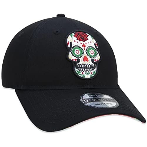 BONE 9TWENTY DIA DOS MORTOS CAVEIRA DE ACUCAR ABA CURVA PRETO STRAPBACK PRETO New Era
