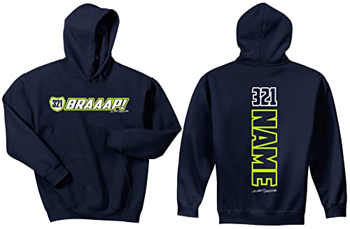 JUST RIDE BRAAAP! Youth Hoodie Sweatshirt Motocross Number Plate Custom Personalized2