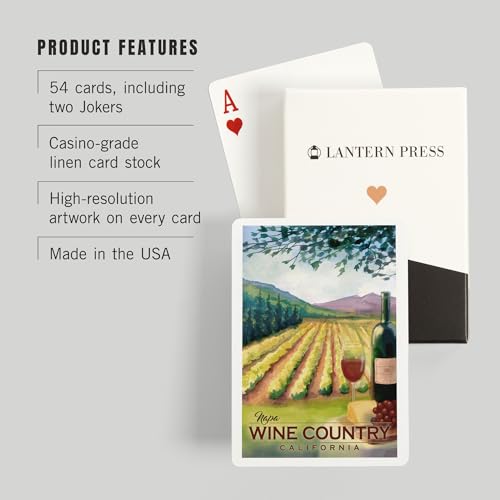 Lantern Press Napa, California, Cartas de Póker 52 miniatura 3
