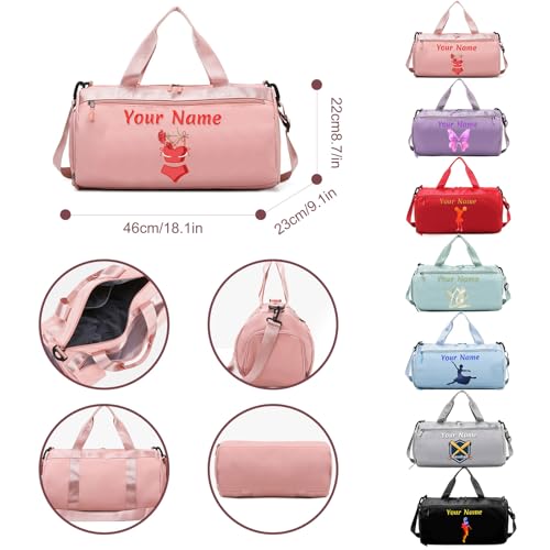 Personalized Duffel Bag with Name, Custom Sports Gym Bag for Men Women, Gift for Fitness/Travel Enthusiasts - Adjustable Shoulder Strap - with Dry Wet Pocket & Shoes Compartment - Purple4