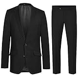 Regular Fit Paul Malone Herren Anzug Regular fit schwarz Uni - 100% Schurwolle - Sakko und Hose Gr. 60