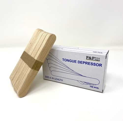 tongue depressors non sterile non splinter chemical free wooden 6 inch high grade natural birch by pampp medical surgical box of 100