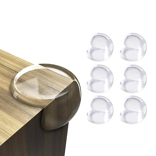 Image of Kids Station Baby Proofing Corner Guards for Furniture-Table Guards with Soft Silicone, Sharp Corner Protection, Transparent PVC-Childproof Safety (Round Transparent Corner Guards, Pack of 6)