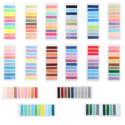 Newplenty 3200 Stück Haftnotizen Haftstreifen,16 Stile Transparent Sticky Notes Tabs, Klein Klebezettel Notizzettel, Page Marker Haftmarker Index Tabs Book Tabs für Büro Schule (3200)