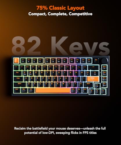 Teclado Gamer KYSONA HE82 USB 75% RGB miniatura 2