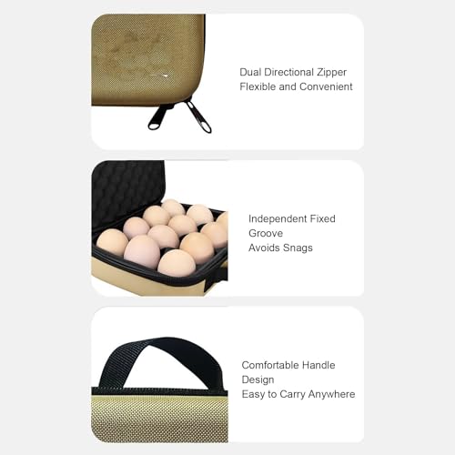 Diydeg Recipiente de Ovos Ao Ar Livre, Caixa de Ovos Reutilizável, Porta-Ovos de Armazenamento à Prova de Choque, Porta-Ovos Portátil à Prova de Choque Com Alça de Transporte, Caixa de