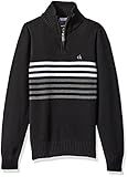 Calvin Klein Big Boys' Linear Chest Stripe Sweater, Black, Large/14/16