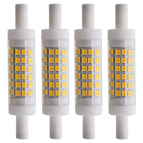 R7S 6W 78mm LED Leuchtmittel Keramik 70xSMD2835 Warm Weiß 3000K 480LM Nicht Dimmbar - J Typ Double Ended 60W R7s J78 Halogen Ersatz Glühlampe (4 Stück) Cover