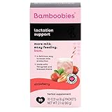 Bamboobies Women’s Lactation Support Drink Mix, Strawberry, Supplement Packets for Breastfeeding, 10 Packets, Made in the USA