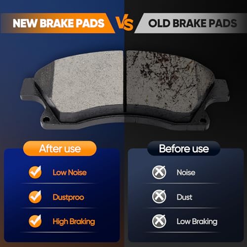 Image of Front Brake Pads,ECCPP 4pcs Pads Kits For Chevrolet For Cruze 2011-2015 | Ceramic Brake Pads Kits For Chevrolet For Sonic 2012 2013 2014 2015 2016 2017,ATD1522C,D1522-8730;w /Hardware