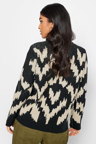Abstract Jacquard Print Sweater Pullover Black3