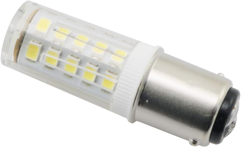 ZYAMY 2PCS Sewing Machine Bulb Dual Contact BA15D Push-in Bulb Daylight White 6000K Bulb Bayonet Replacement for Halogen Sockets Vacuum Cleaner Lights Reading Lights Desk Lamps
