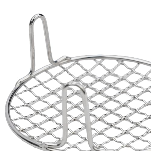 EpheyFIF Grille de barbecue ronde en acier inoxydable avec pieds, grille de cuisson pour friteuse à air, barbecue (15 cm) – vue 7