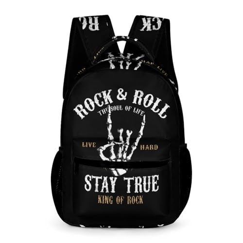 Rock&roll Cute Backpack Travel Daypack Lightweight Back Pack with Pockets