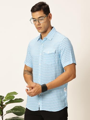Image of Thomas Scott Men's | Printed | Half Sleeve | Regular Fit | Rayon | Spread Collar | Casual Shirt