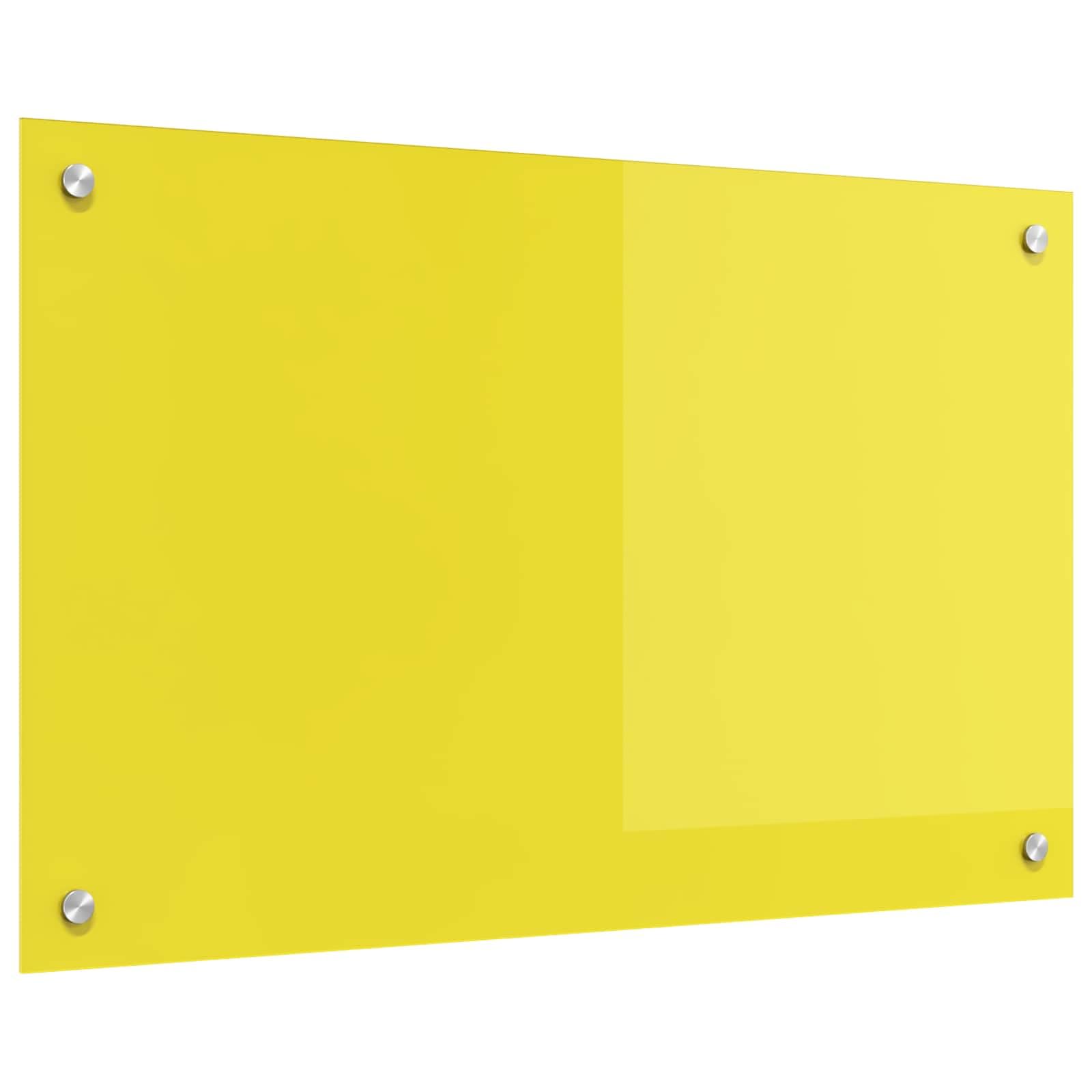 Crédence en verre trempé jaune Leasha 80x50 cm pour sublimer le mur de votre cuisinière
