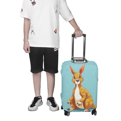 Funny Cartoon Kangaroo Zoo Luggage Cover Dustproof Travel Suitcase Cover Elastic Suitcase Protector XL Luggage Sleeves Fit 19-32 Inch Luggage,XL 7