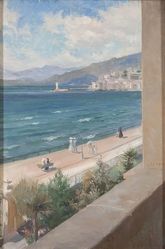 Toile peinture murale De ma fenêtre à Cannes 60x90 pour sublimer un salon terne sans vie