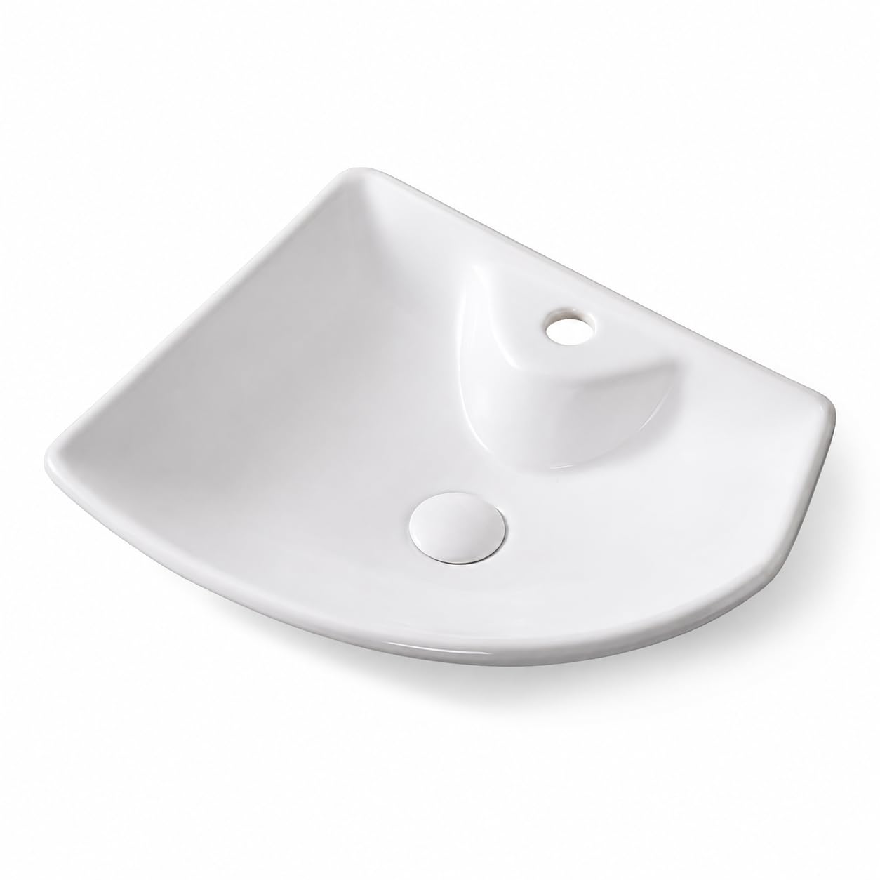 Umywalka kwadratowa premium – umywalka nablatowa na wysoki połysk – umywalka ceramiczna do umywalki – biała – 485 x 385 x 140 mm