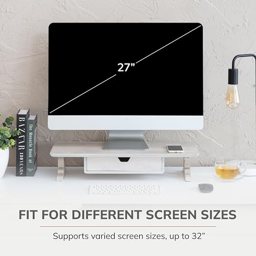 Image of Anji Mountain Monitor Stand - Desktop Organizer & Laptop Riser, Ergonomic Monitor Riser, Space-Saving Monitor Stand for Desk, Durable Construction, Easy Assembly, Ideal for Home & Office