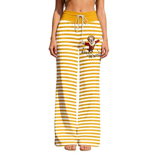 Leggings para mujer, pantalones de chándal para mujer, color rojo y blanco, a rayas, pantalones de chándal cómodos, cintura elástica, pantalones de algodón, pantalones hippie, pantalones de piernas