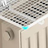 LatoYard Mensola per termosifone, facile installazione, senza foratura, confezione da 2, 45 x 15 x 3 cm, ferro, bianco/nero