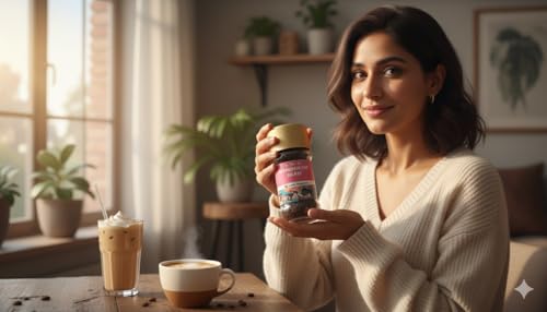 Image of The Wandering Bean Hazelnut Instant Coffee Blend With Rich & Smooth Nutty Flavoured Coffee (Pack Of 1, 100 Grams) Gift Festive, Best Gift Hamper, Granules, Bottle