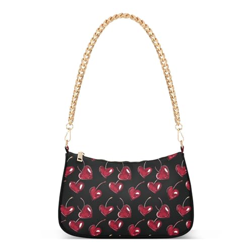 Heart Shape Cherry Red trendy chain shoulder purses for women hand bags for mothers