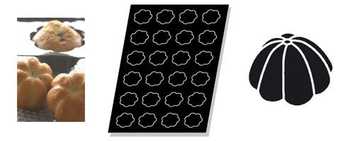 Flexipan Charlotte 2.03 Oz, 62mm Dia x 35mm Deep (2-7/16 Dia x 1-3/8 Deep), 24 Cavities