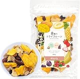 カジュベース 無添加 砂糖不使用 8種のドライフルーツミックス 200g (マンゴー パイナップル バナナ プルーン いちご クランベリー カシス インカベリー) ドライフルーツ ジップ付き袋