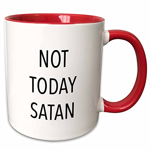 3dRose NOT TODAY SATAN 11oz Two-Tone Red Mug