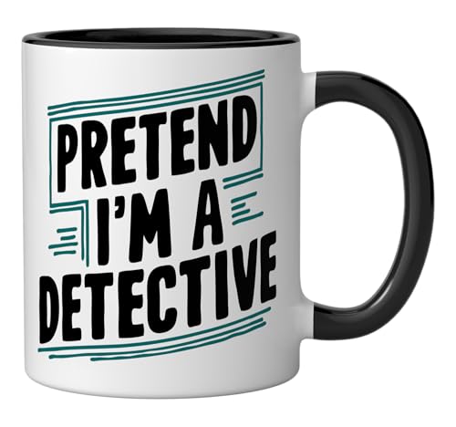 Taza de Cerámica Pretend I'm A Detective Negro/Blanco miniatura 2
