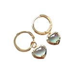 S925 Silver with Natural Blue Water Ice Transparent Heart Ear Buckle Earrings for Women Yoga Genuine