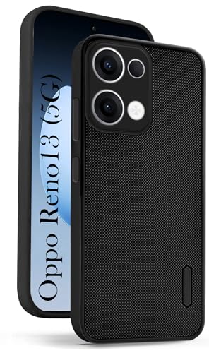 Image of Jkobi Silicone Back Cover Case for Oppo Reno13 5G | Oppo Reno 13 5G (Textured Grip Design | Camera Protetion | Slim and Light Weight | Soft Touch and Feel | Black)