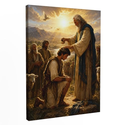 Tela Stories Samuel Anointing David Canvas Wall Art for Living