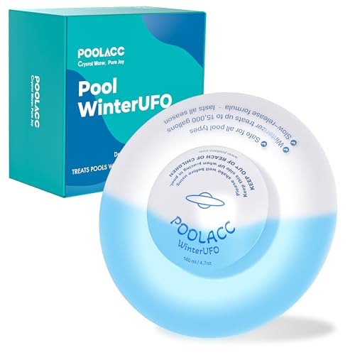 POOLACC 4-in-1 Winter Pool Closing Kit for Above-Ground & In-Ground Pools, Treats Up to 15,000 Gallons Pool Winterizing Kit, Long-Lasting Easy-to-Use Swimming Pool Clarifier & Enzyme (1-Pack)