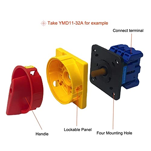 Interruptor aislador 690V 25A selector con panel encendido apagado control de alimentación 3P 5