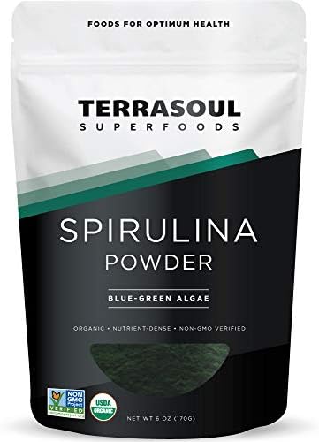 Terrasoul Superfoods Organic Spirulina Powder, 6 Oz : High in Protein, Lab-Tested, Grown in India