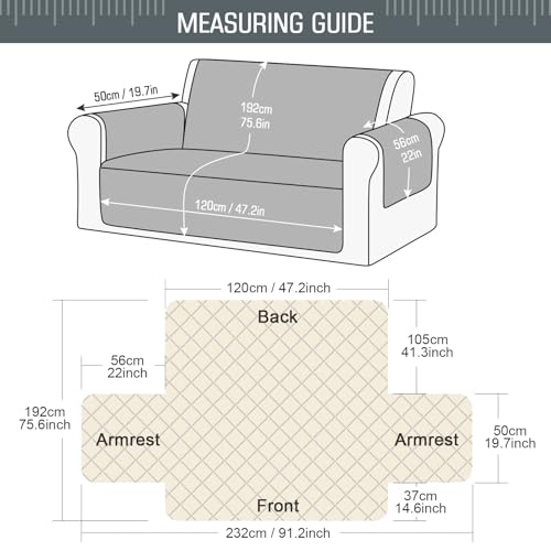 Image of TAOCOCO Sofa Protectors 2 Seater,Slipcover for Sofa,Sofa Cover for Pets,Sofa Slipcovers for Kids with Elastic Strap,Washable Sofa Cover Protect for Pets(Dark Grey)